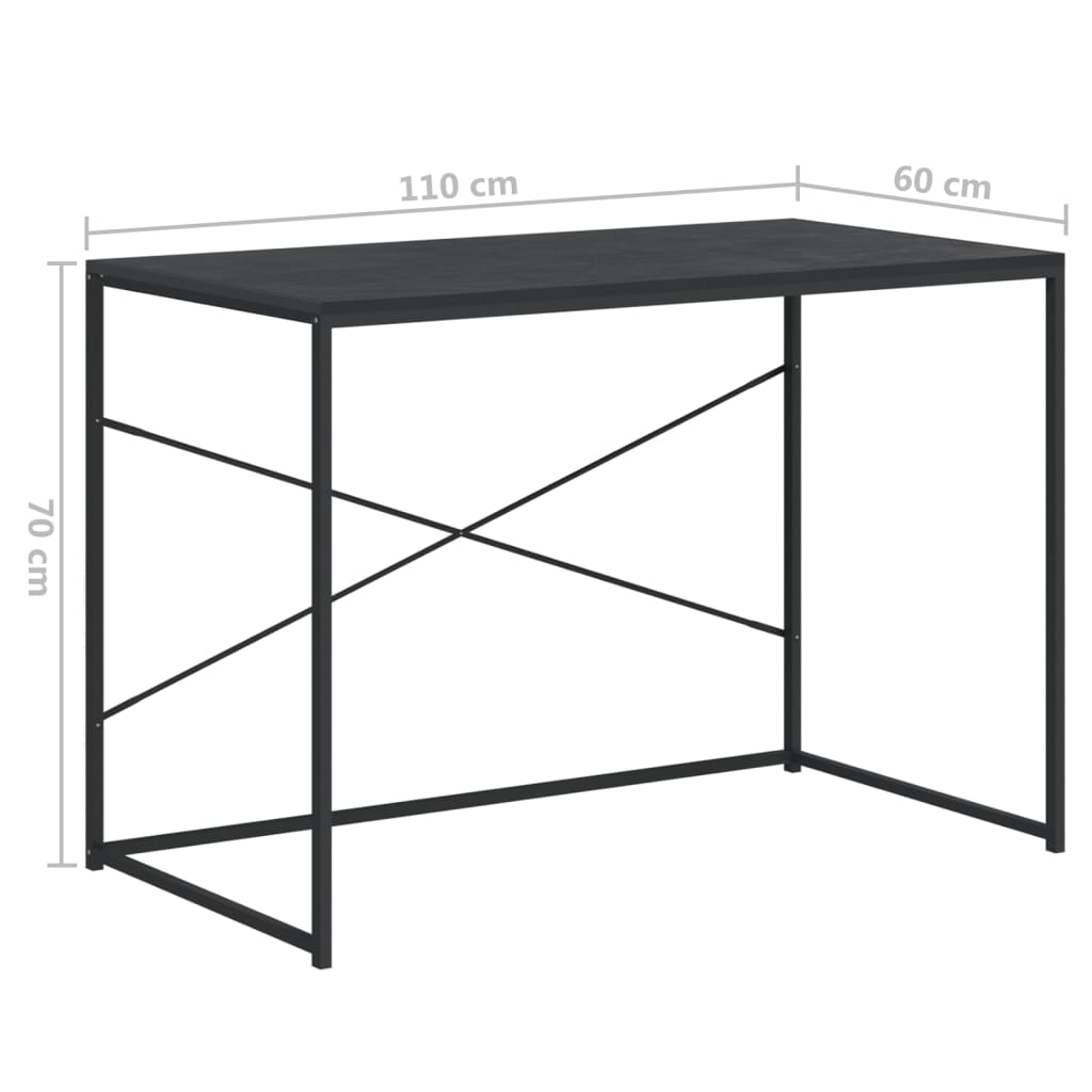 Tietokonepöytä musta 110x60x70 cm lastulevy - Sisustajankoti.fi