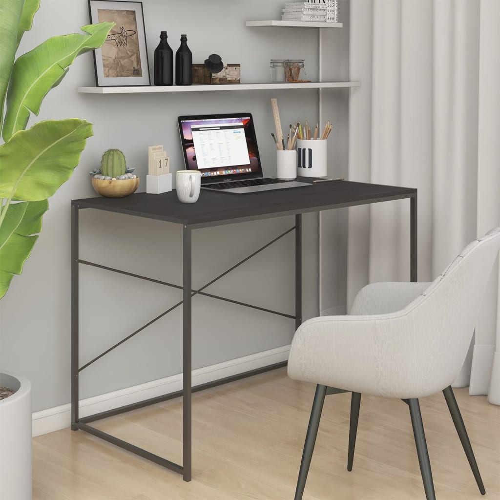 Tietokonepöytä musta 110x60x70 cm lastulevy - Sisustajankoti.fi