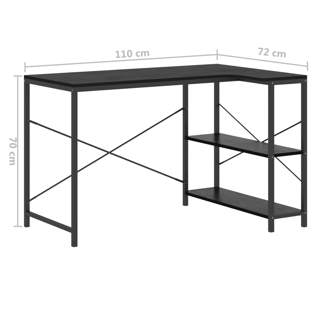 Tietokonepöytä musta 110x72x70 cm lastulevy - Sisustajankoti.fi