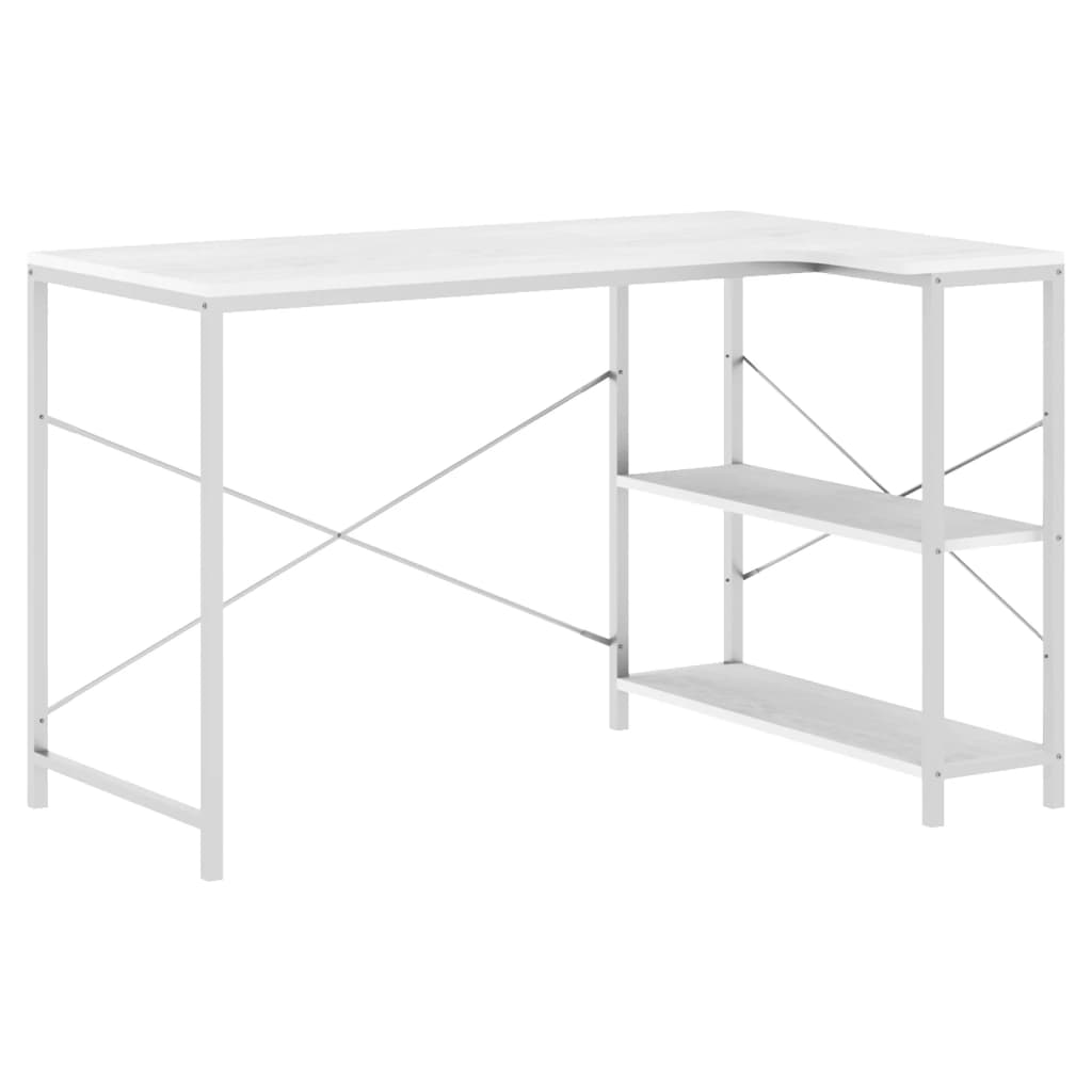 Tietokonepöytä valkoinen 110x72x70 cm lastulevy - Sisustajankoti.fi