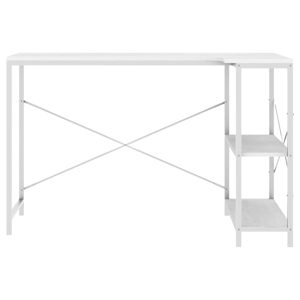 Tietokonepöytä valkoinen 110x72x70 cm lastulevy - Sisustajankoti.fi