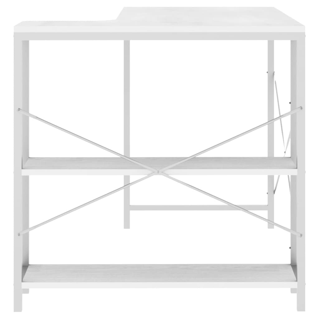 Tietokonepöytä valkoinen 110x72x70 cm lastulevy - Sisustajankoti.fi