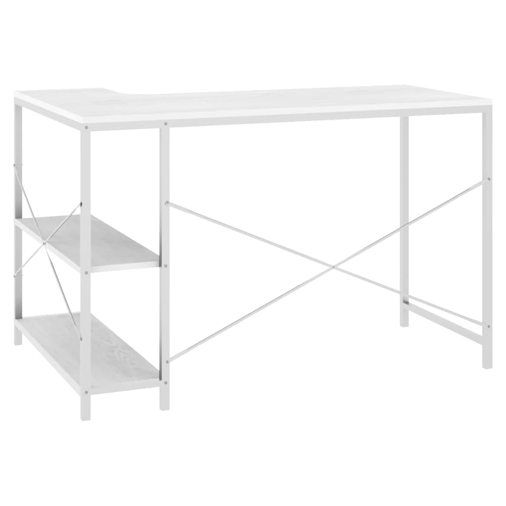 Tietokonepöytä valkoinen 110x72x70 cm lastulevy - Sisustajankoti.fi