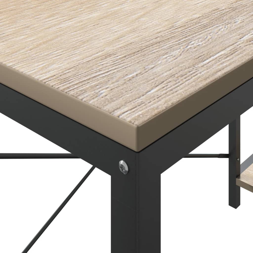 Tietokonepöytä musta ja tammi 110x72x70 cm lastulevy - Sisustajankoti.fi