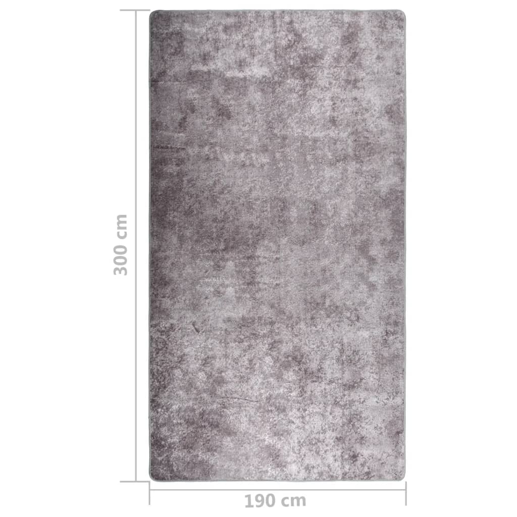 Matto pestävä 190x300 cm harmaa liukumaton - Sisustajankoti.fi