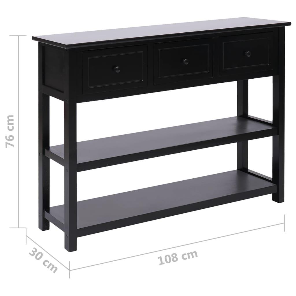 Senkki musta 108x30x76 cm täysi keisaripuu - Sisustajankoti.fi