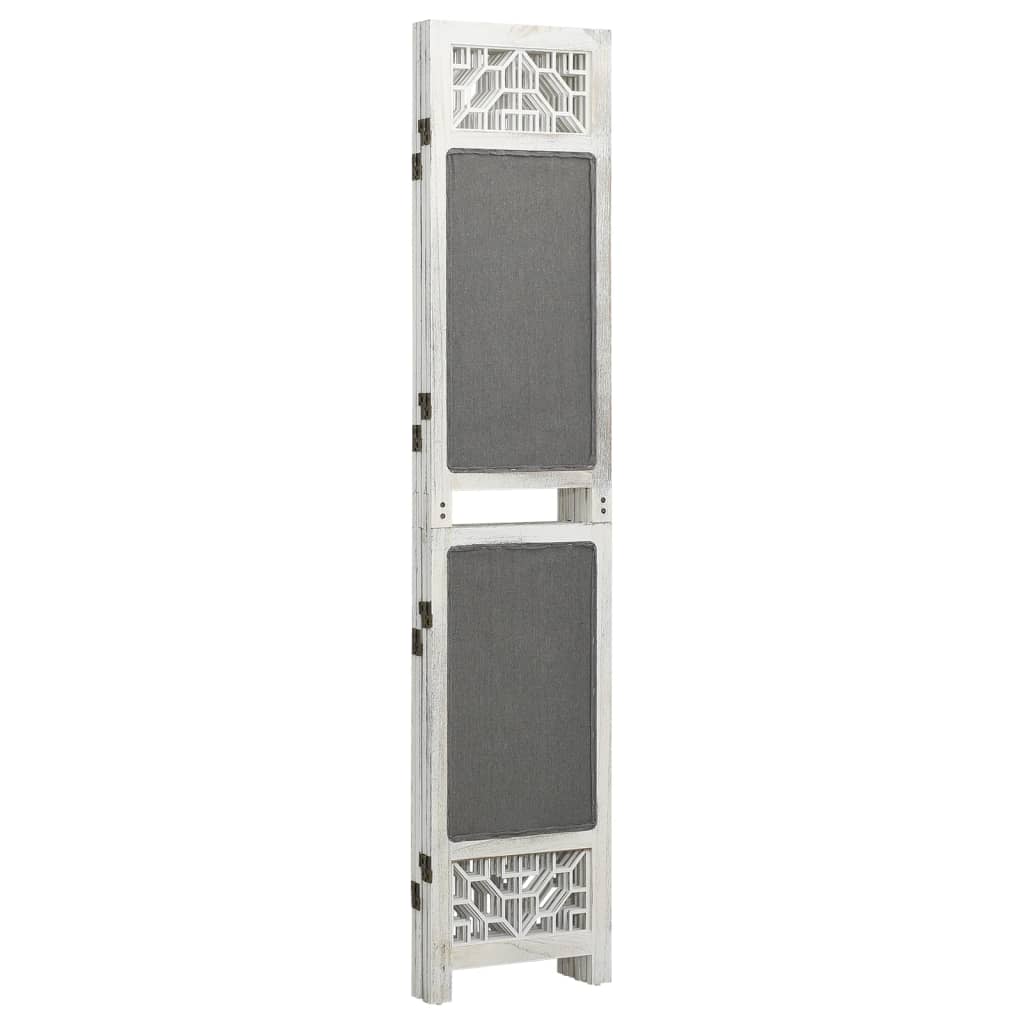 338555 4-Panel Room Divider Grey 140x165 cm Fabric - Sisustajankoti.fi