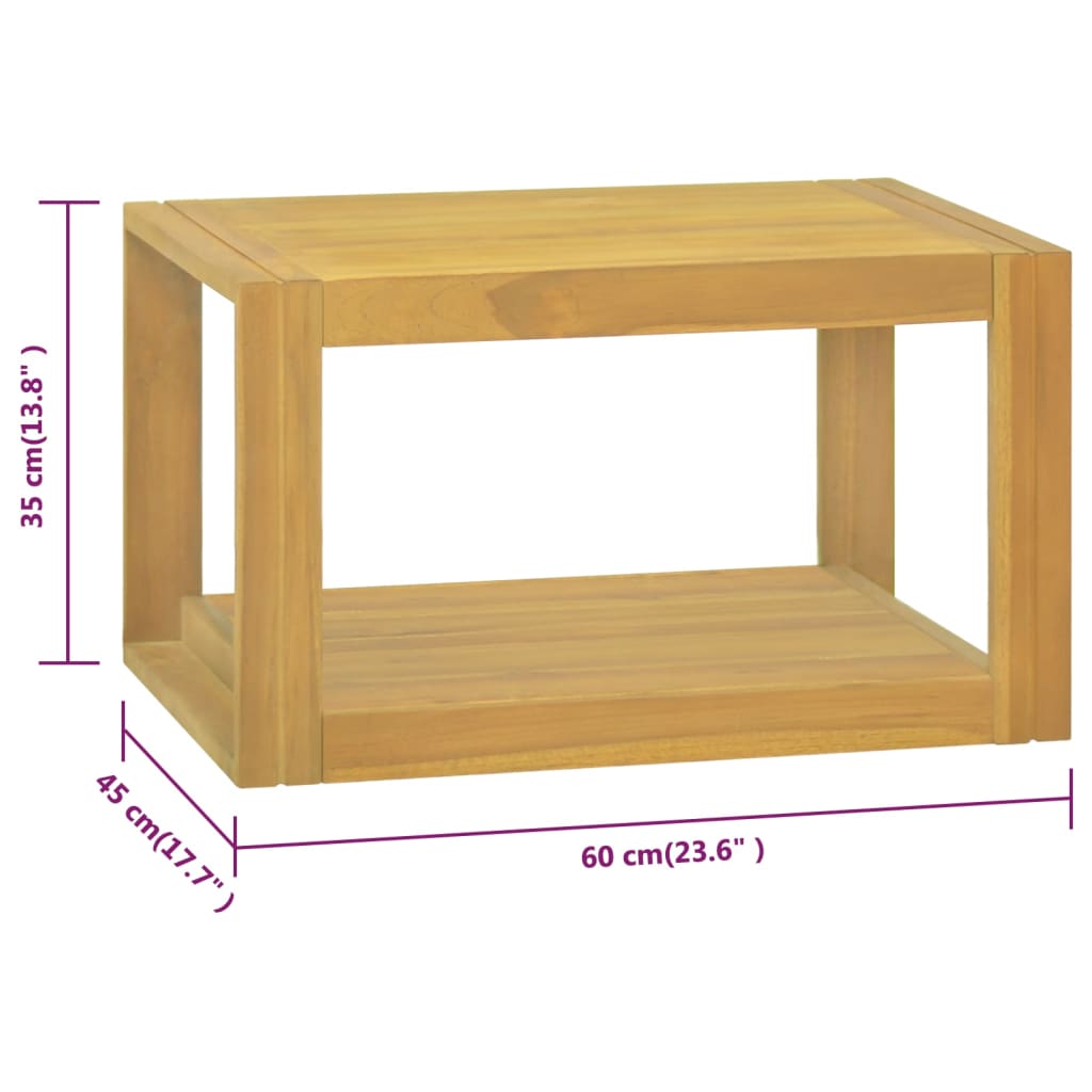 Seinäkiinnitettävä kylpyhuoneen kaappi 60x45x35 cm täysi tiikki - Sisustajankoti.fi
