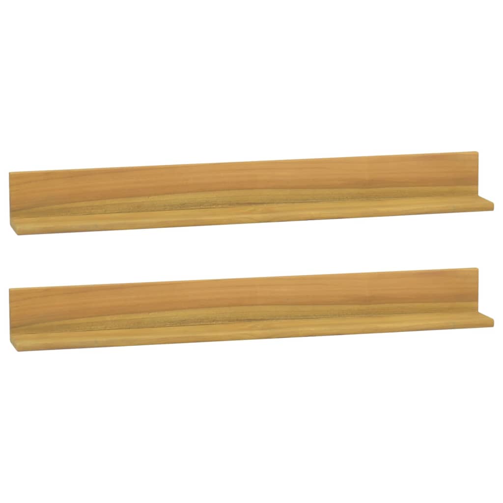 Seinähyllyt 2 kpl 90x10x10 cm täysi tiikki - Sisustajankoti.fi