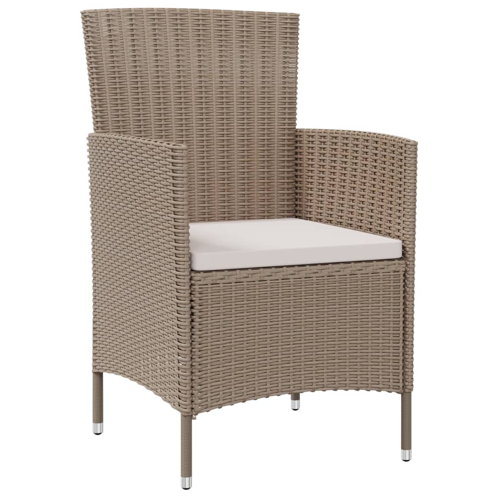 Puutarhatuolit tyynyillä 2 kpl polyrottinki beige - Sisustajankoti.fi