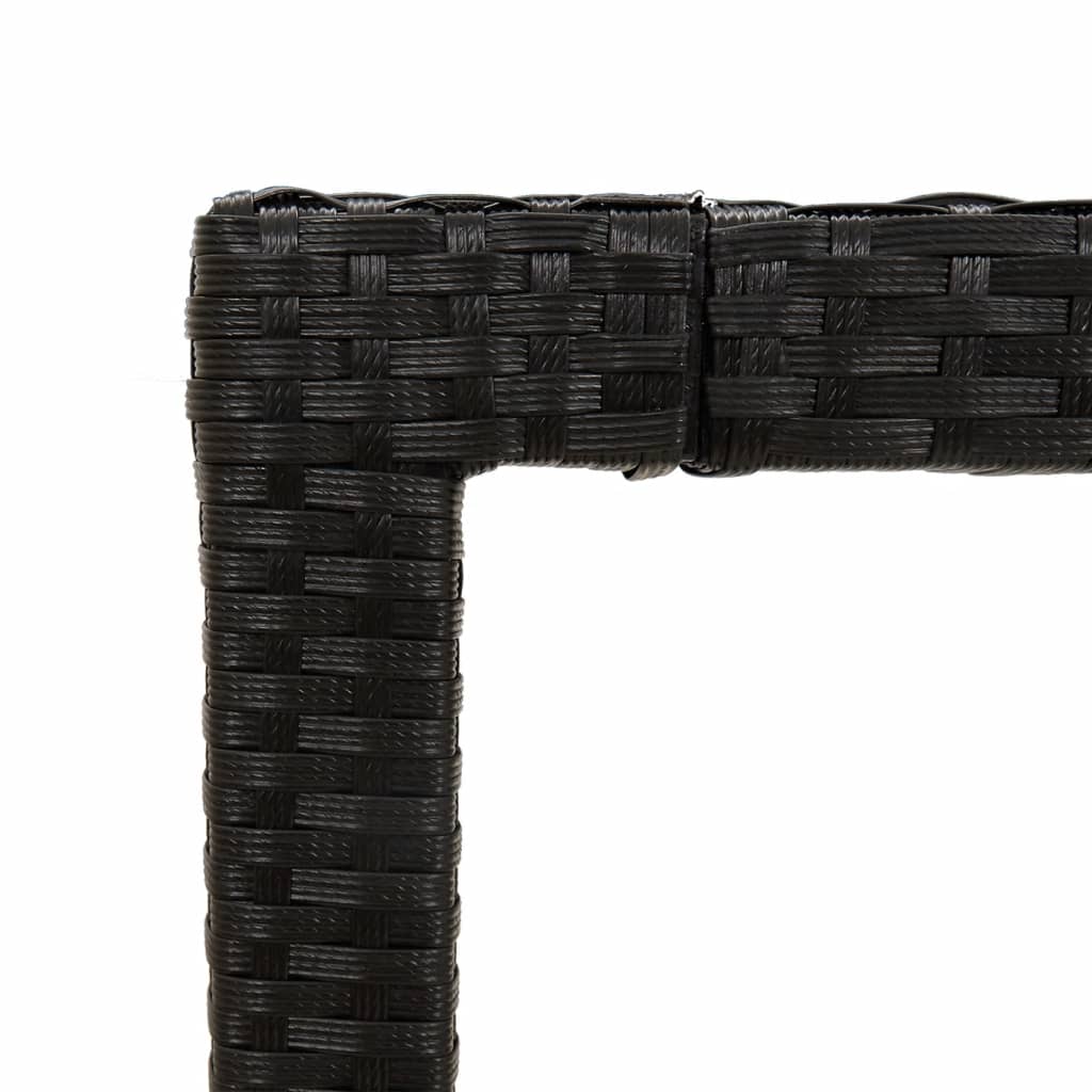 Puutarhapöytä 150x90x75cm karkaistu lasi ja polyrottinki musta - Sisustajankoti.fi
