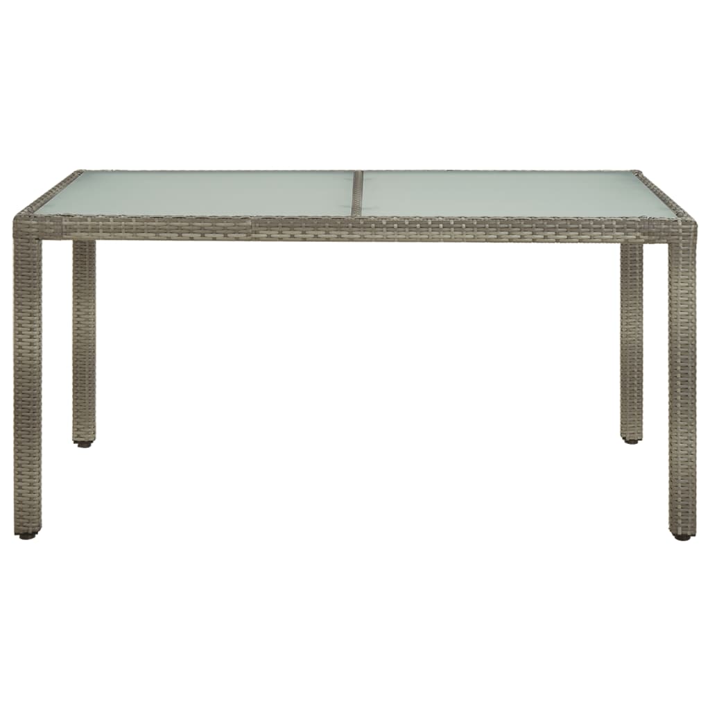 Puutarhapöytä 150x90x75cm karkaistu lasi ja polyrottinki harmaa - Sisustajankoti.fi