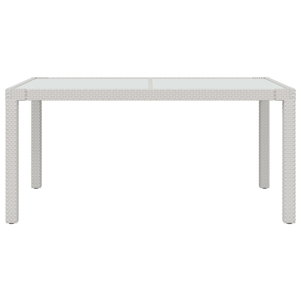 Puutarhapöytä 150x90x75cm karkaistu lasi ja polyrottinki valk. - Sisustajankoti.fi