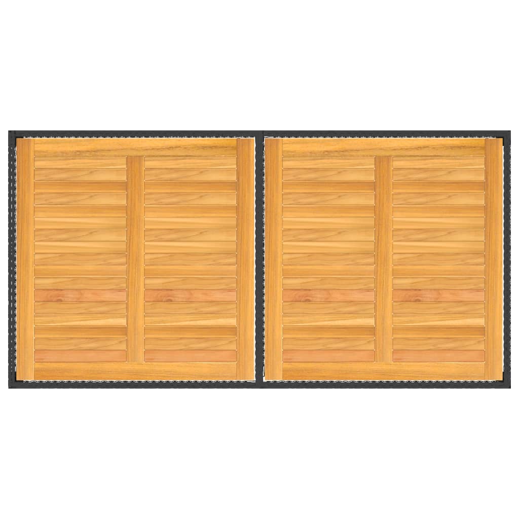 Puutarhapöytä 150x90x75 cm polyrottinki ja akaasiapuu musta - Sisustajankoti.fi