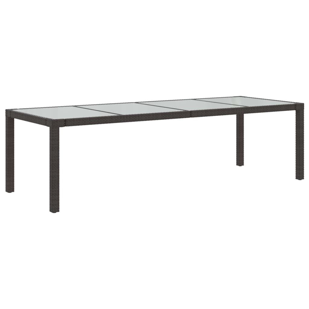 Puutarhapöytä 250x100x75cm karkaistu lasi ja polyrottinki rusk. - Sisustajankoti.fi