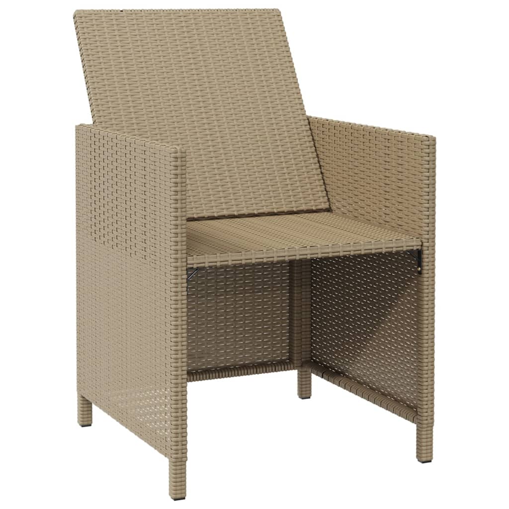 Puutarhatuolit tyynyillä 4 kpl polyrottinki beige - Sisustajankoti.fi