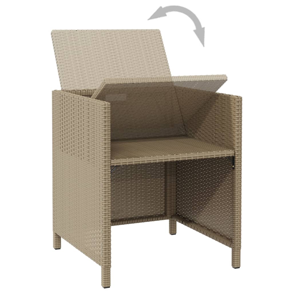 Puutarhatuolit tyynyillä 4 kpl polyrottinki beige - Sisustajankoti.fi