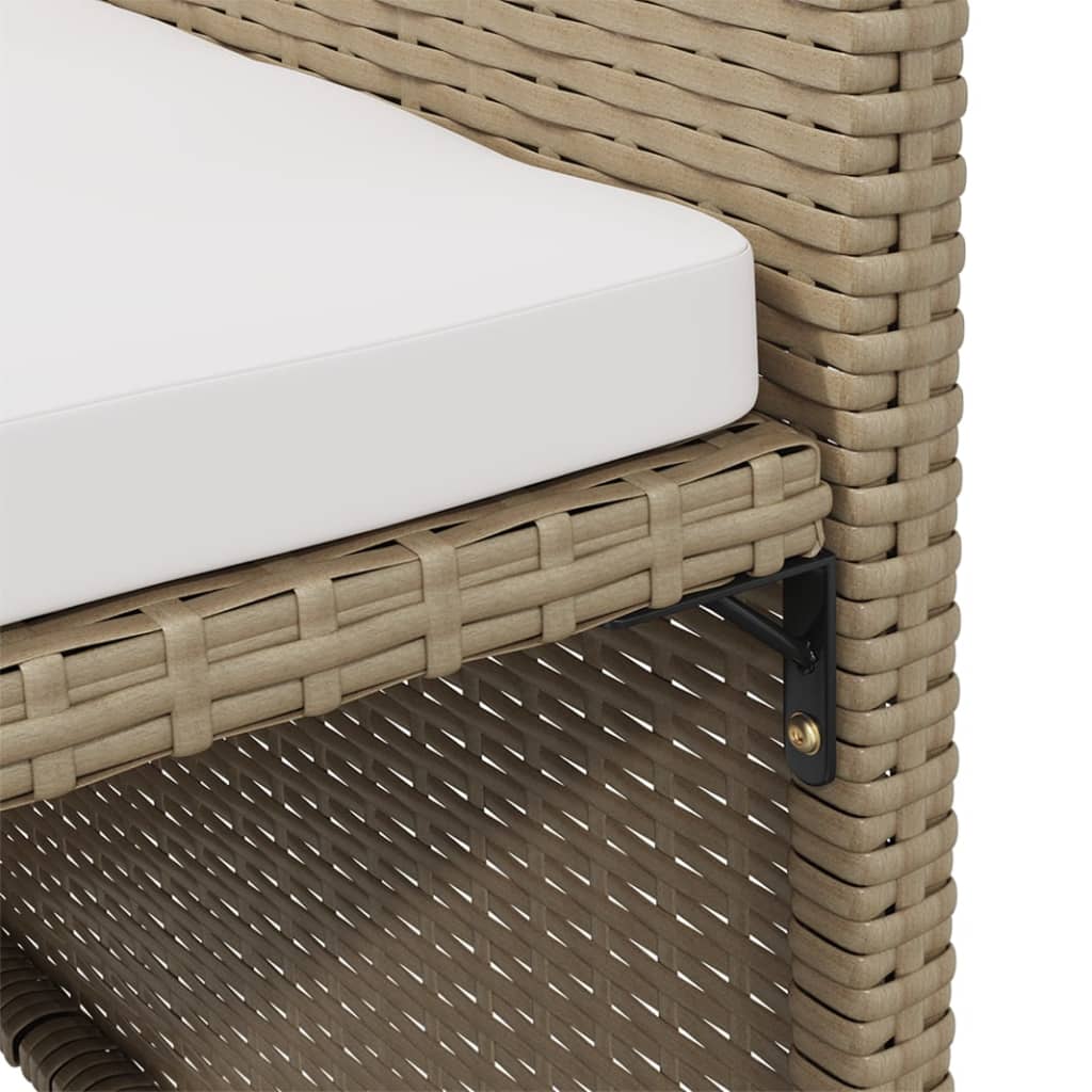 Puutarhatuolit tyynyillä 4 kpl polyrottinki beige - Sisustajankoti.fi