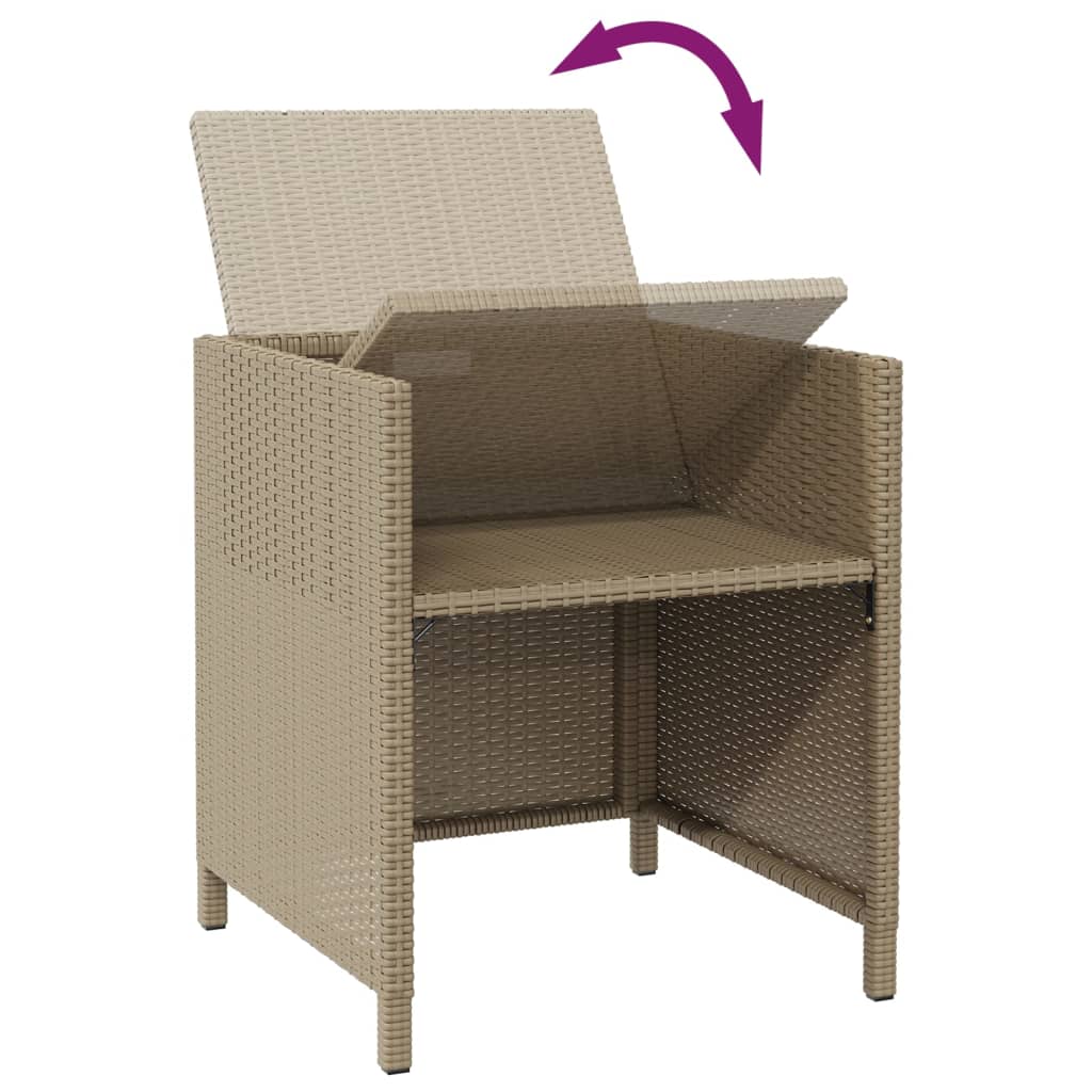 Puutarhatuolit ja jakkarat 2 kpl polyrottinki beige - Sisustajankoti.fi