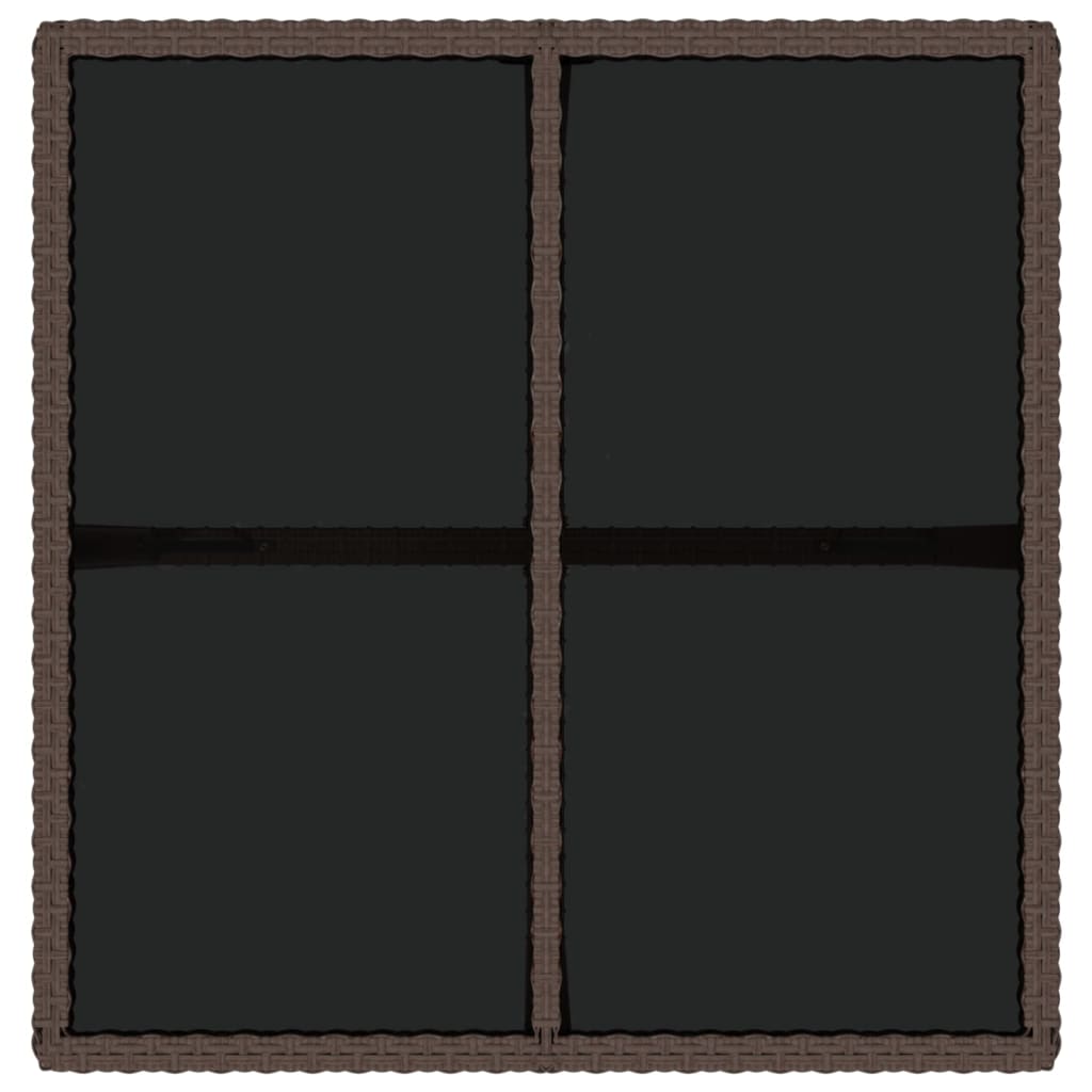 Puutarhapöytä ruskea 109x107x74 cm polyrottinki ja lasi - Sisustajankoti.fi