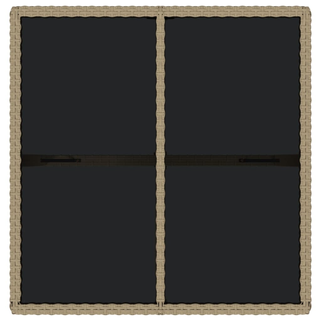Puutarhapöytä beige 109x107x74 cm polyrottinki ja lasi - Sisustajankoti.fi