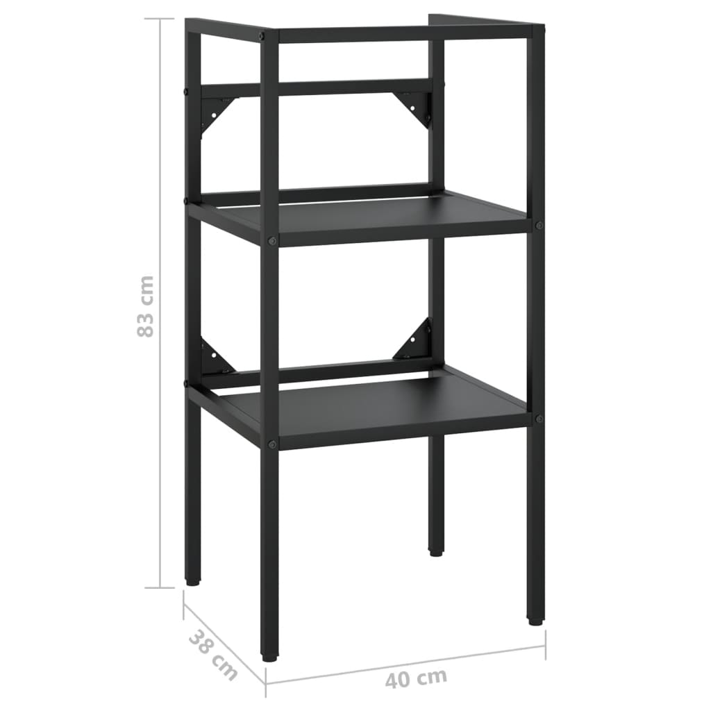 Kylpyhuoneen pesualtaan kehys musta 40x38x83 cm rauta - Sisustajankoti.fi