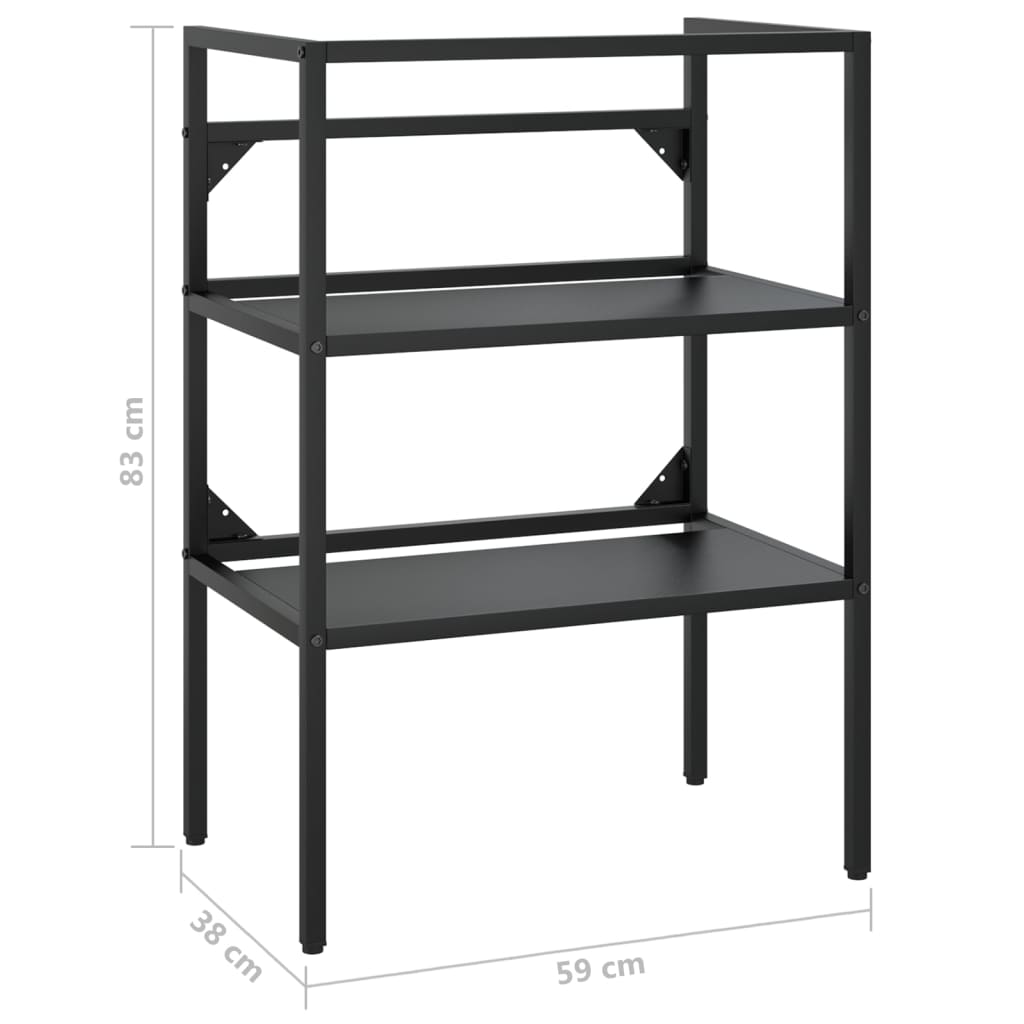 Kylpyhuoneen pesualtaan kehys musta 59x38x83 cm rauta - Sisustajankoti.fi
