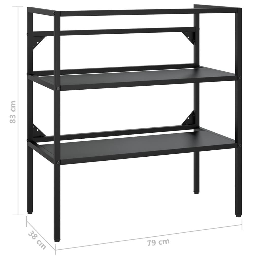 Kylpyhuoneen pesualtaan kehys musta 79x38x83 cm rauta - Sisustajankoti.fi