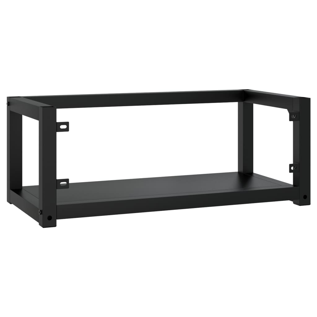 Seinäkiinnitettävä pesualtaan kehys musta 79x38x31 cm rauta - Sisustajankoti.fi