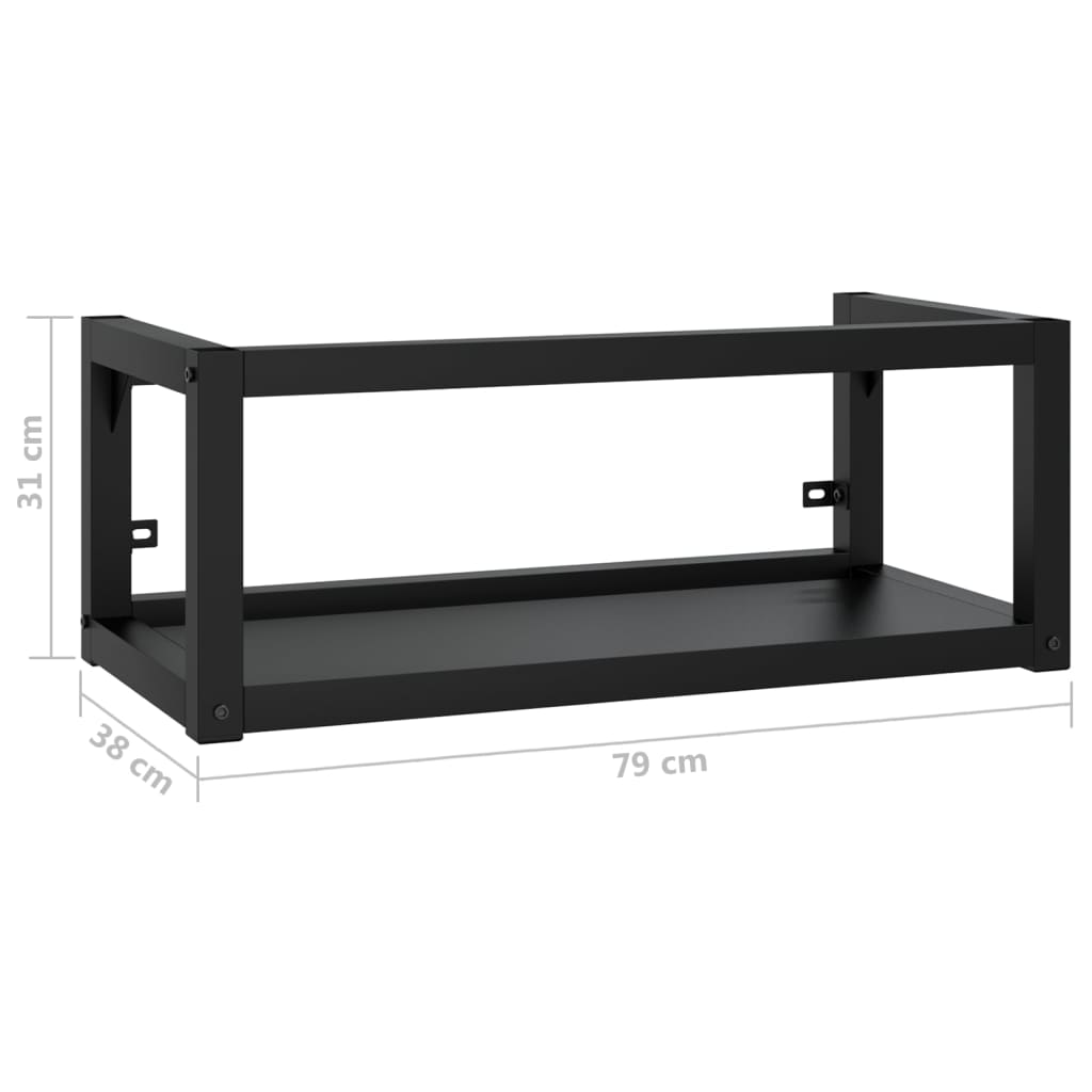 Seinäkiinnitettävä pesualtaan kehys musta 79x38x31 cm rauta - Sisustajankoti.fi