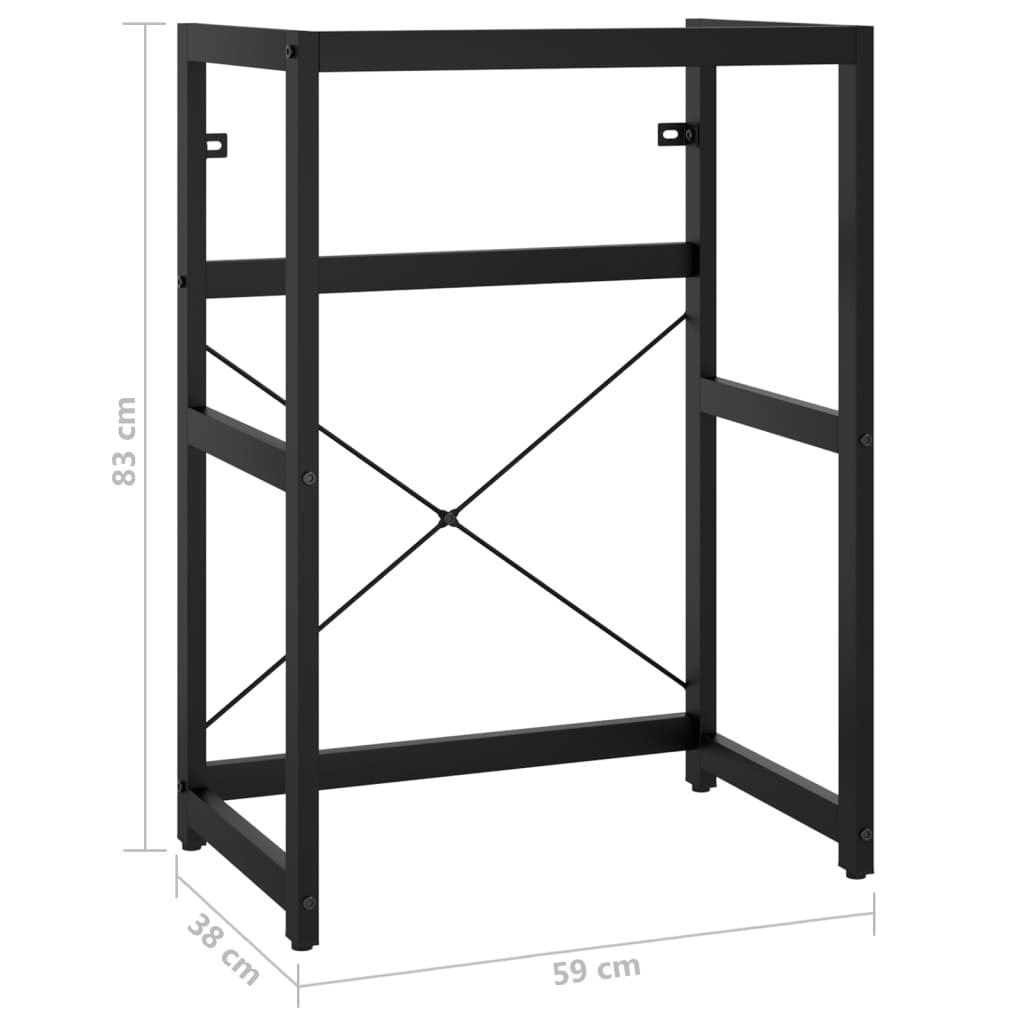 Kylpyhuoneen pesualtaan kehys musta 59x38x83 cm rauta - Sisustajankoti.fi