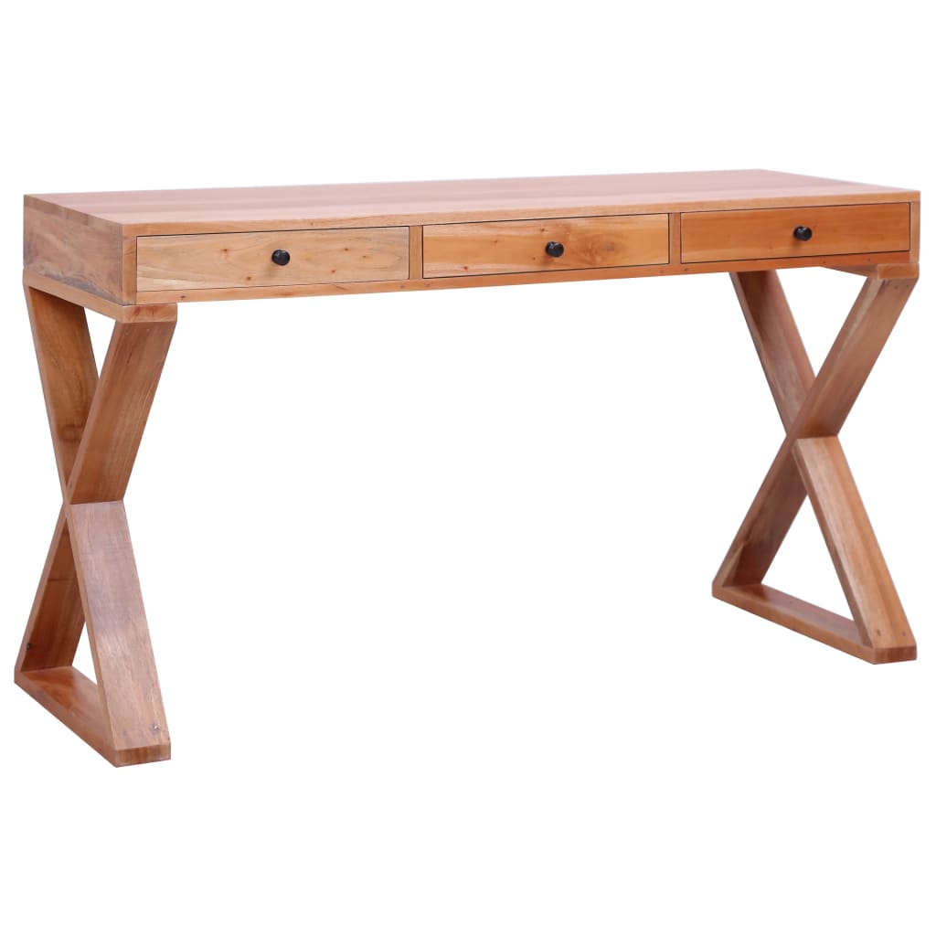 Tietokonepöytä luonnollinen 115x47x77 cm täysi mahonki - Sisustajankoti.fi