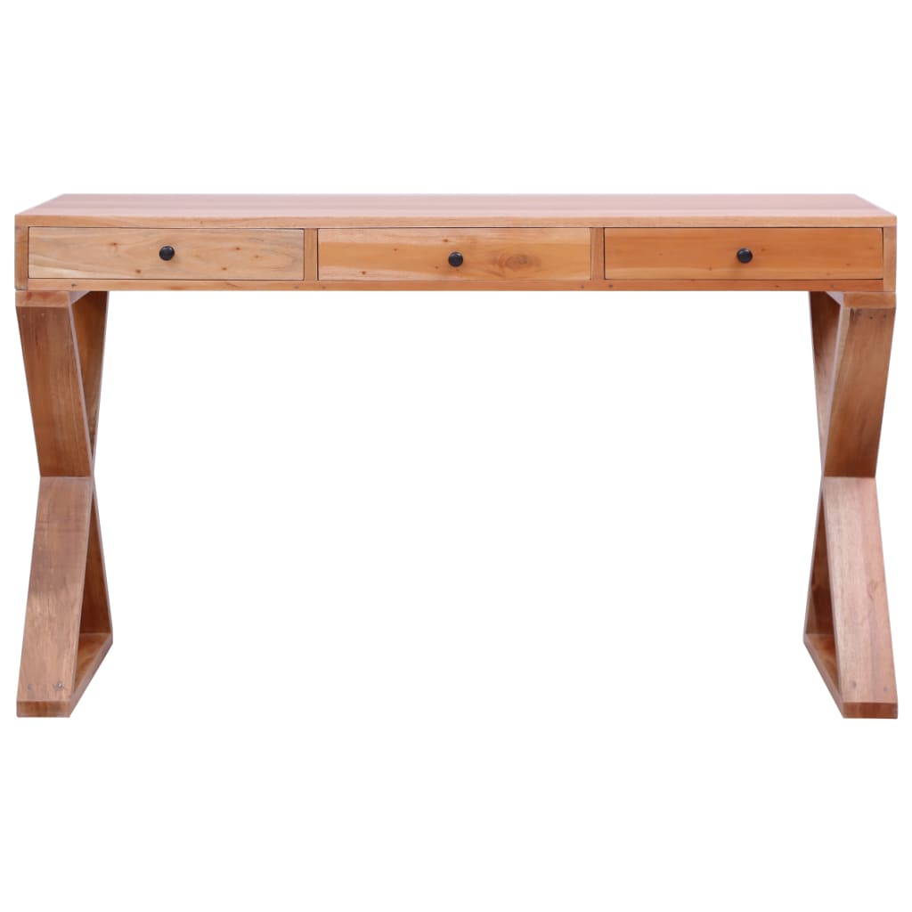 Tietokonepöytä luonnollinen 115x47x77 cm täysi mahonki - Sisustajankoti.fi