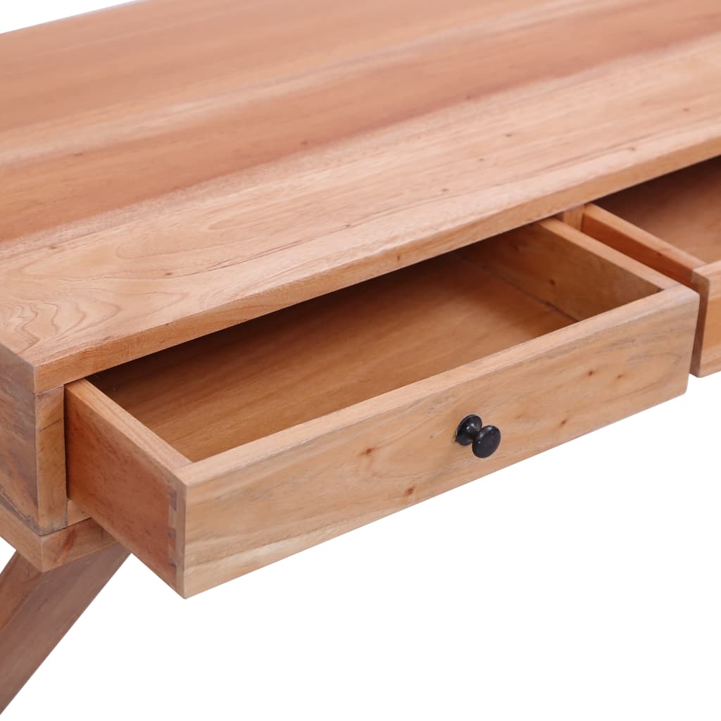 Tietokonepöytä luonnollinen 115x47x77 cm täysi mahonki - Sisustajankoti.fi