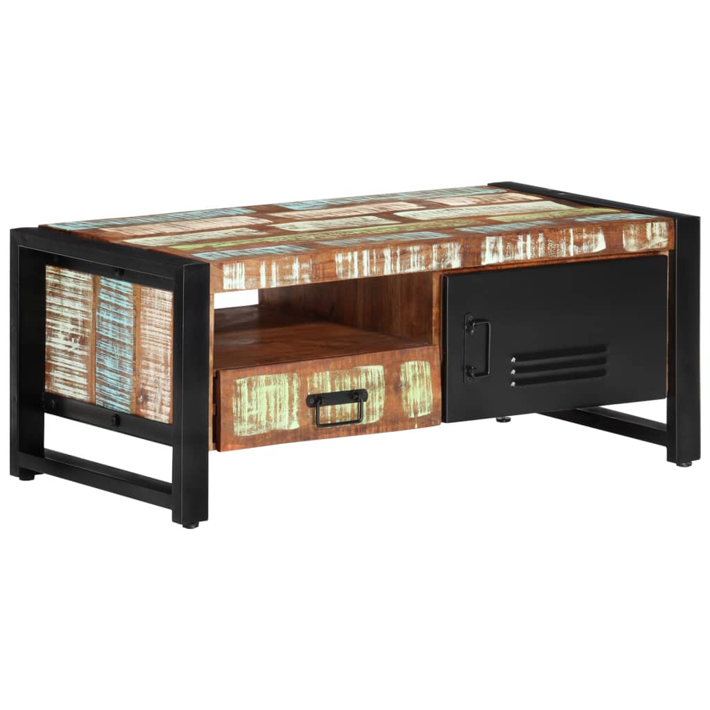 Sohvapöytä 100x50x41 cm kierrätetty täyspuu - Sisustajankoti.fi