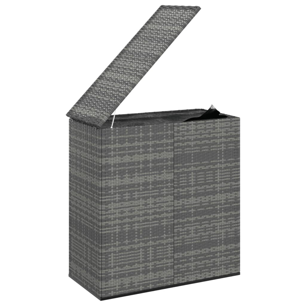 Puutarhan säilytyslaatikko PE-rottinki 100x49x103,5 cm harmaa - Sisustajankoti.fi