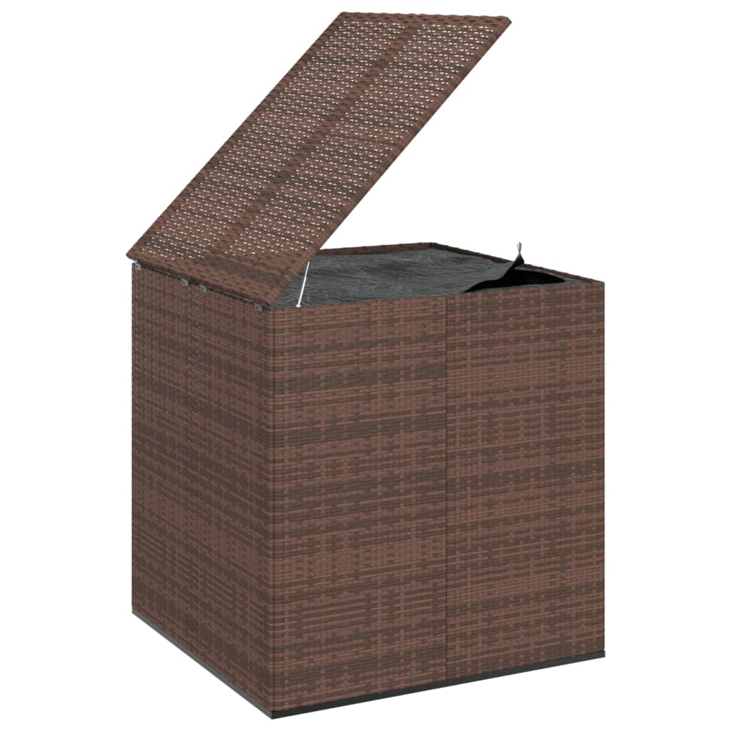 Puutarhan säilytyslaatikko PE-rottinki 100x97,5x104 cm ruskea - Sisustajankoti.fi