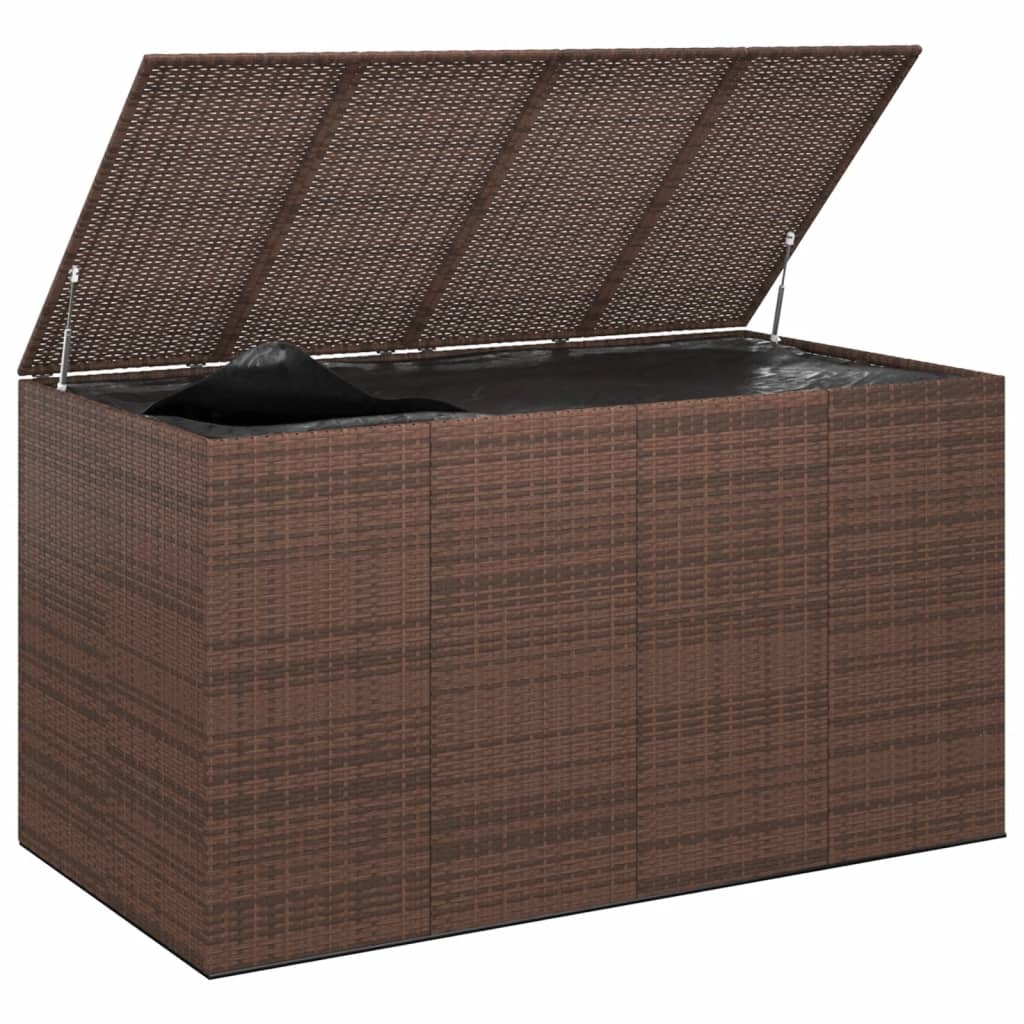 Puutarhan säilytyslaatikko PE-rottinki 145x100x103 cm ruskea - Sisustajankoti.fi