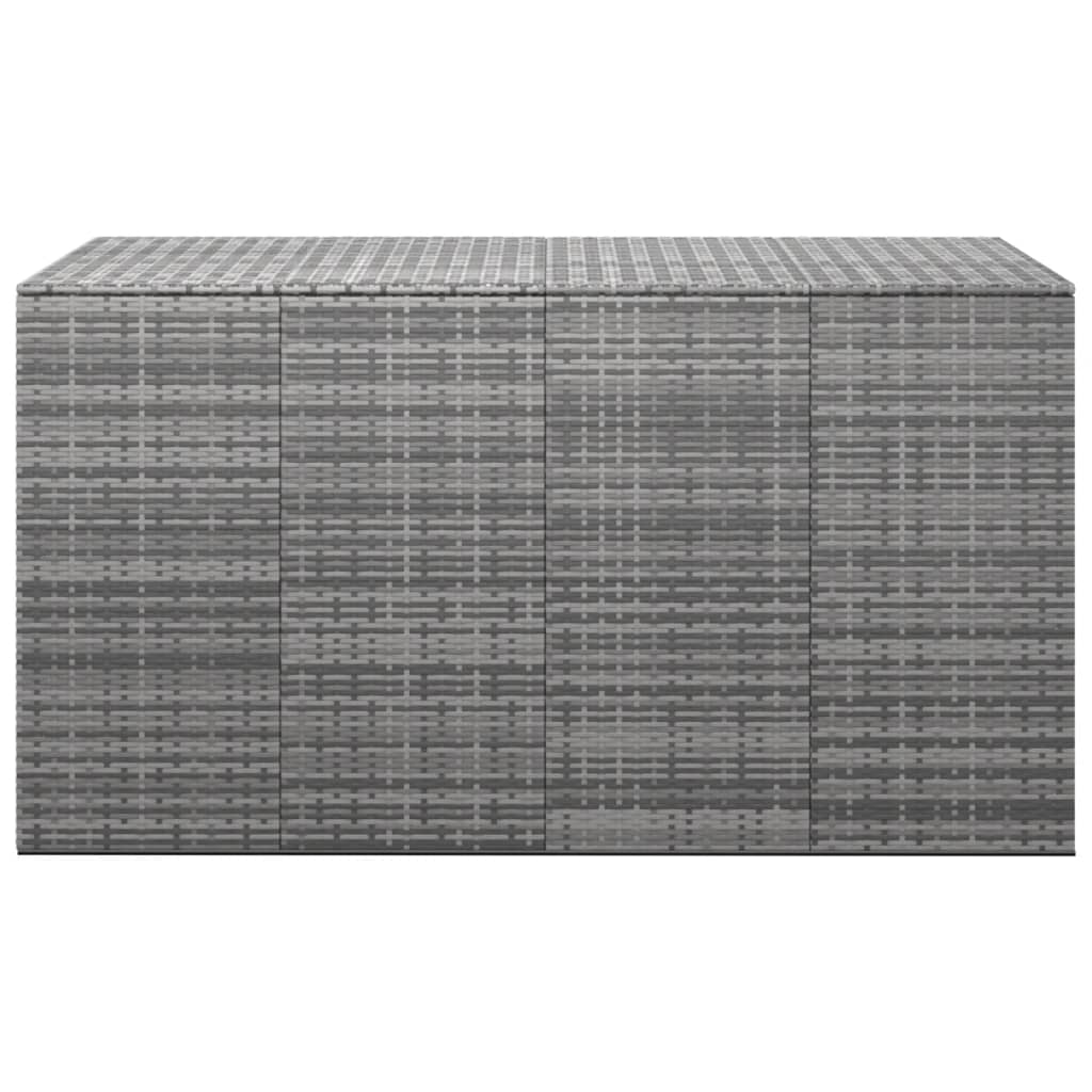 Puutarhan säilytyslaatikko PE-rottinki 194x100x103 cm harmaa - Sisustajankoti.fi