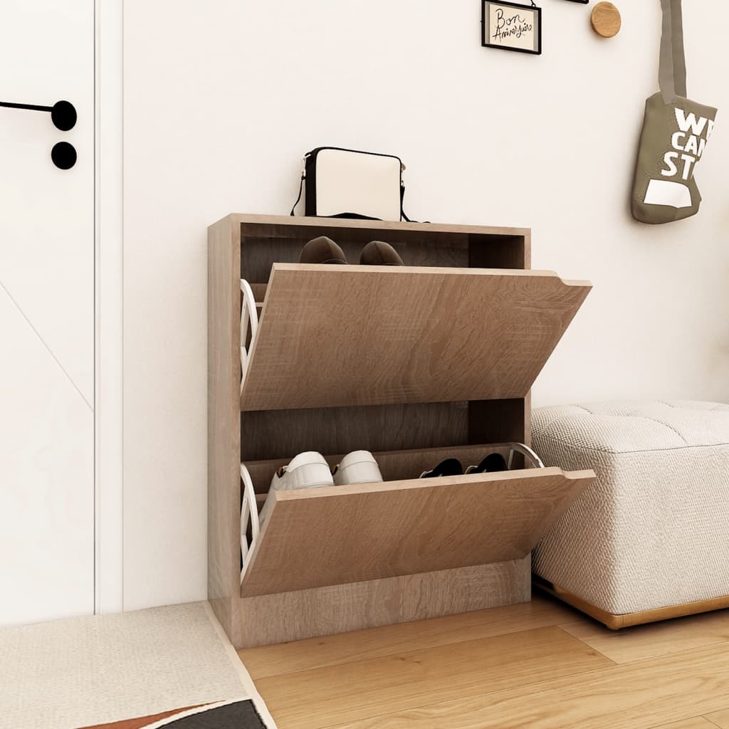 Kenkäkaappi 2 ovella Sonoma-tammi 59x24x74 cm lastulevy - Sisustajankoti.fi