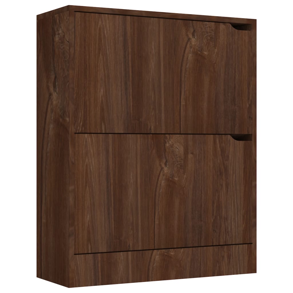Kenkäkaappi 2 ovella ruskea tammi 59x24x74 cm lastulevy - Sisustajankoti.fi