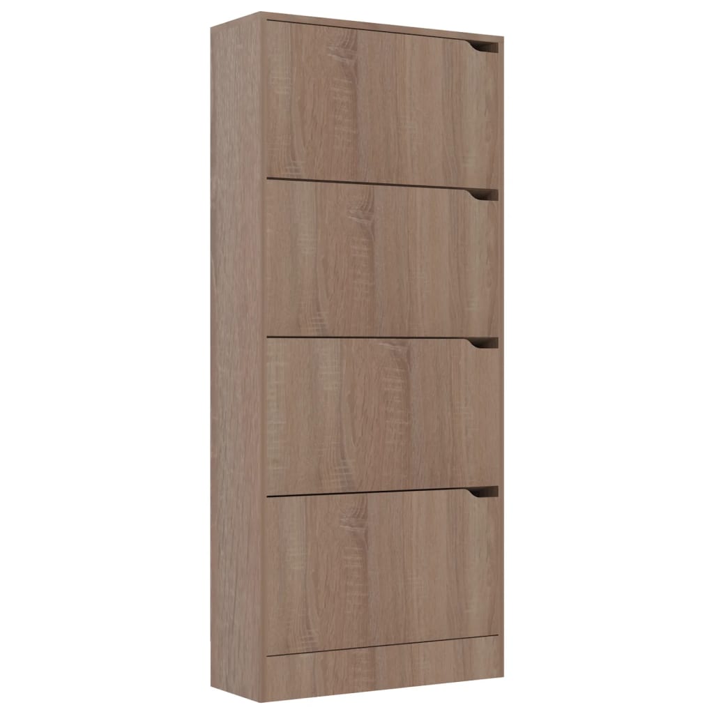 Kenkäkaappi 4 ovella Sonoma-tammi 59x24x136 cm lastulevy - Sisustajankoti.fi