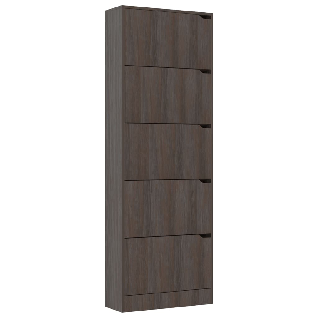 Kenkäkaappi 5 ovella harmaa Sonoma-tammi 59x24x167 cm lastulevy - Sisustajankoti.fi