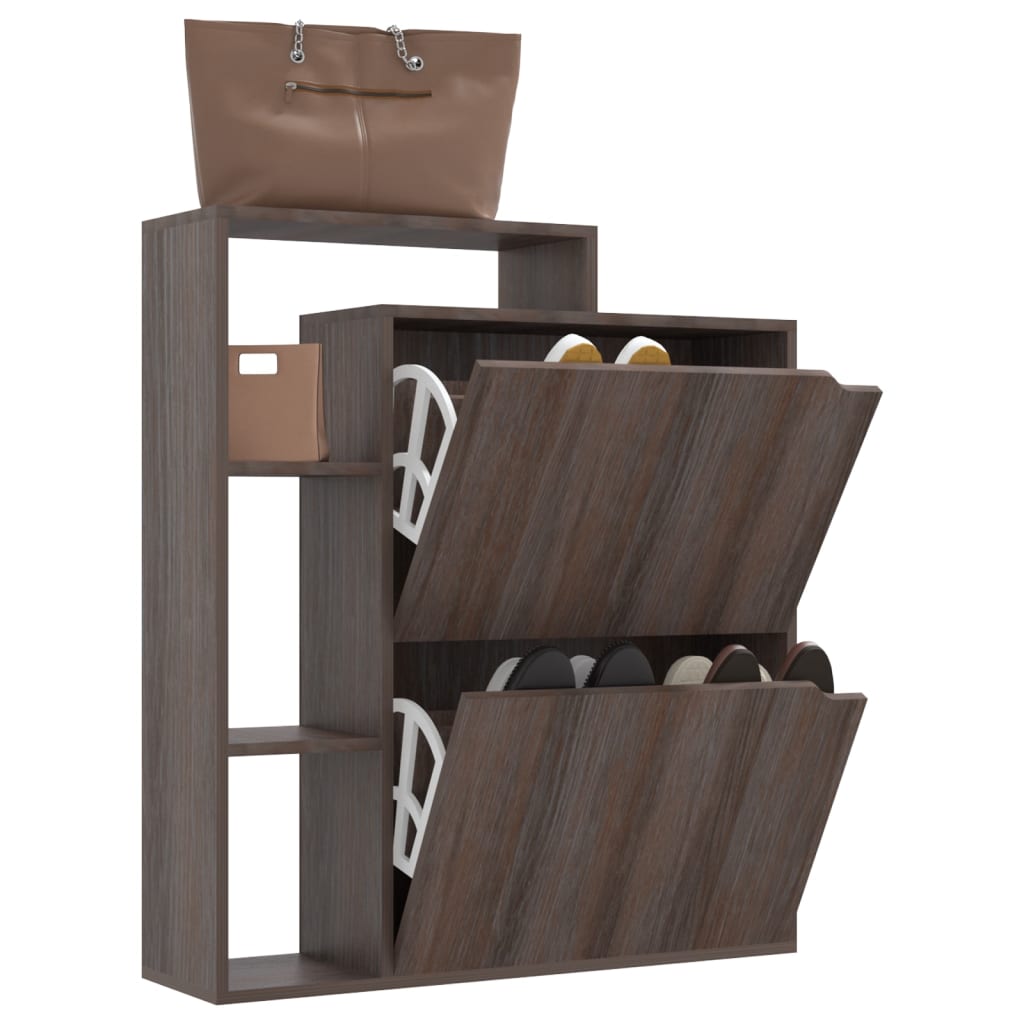 Kenkäkaappi harmaa Sonoma-tammi 79,5x24x90,5 cm lastulevy - Sisustajankoti.fi