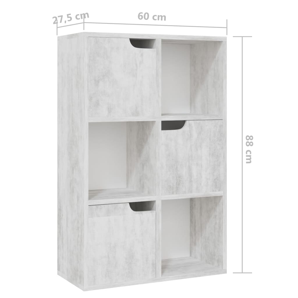 Kirjahylly betoni 60x27,5x88 cm lastulevy - Sisustajankoti.fi