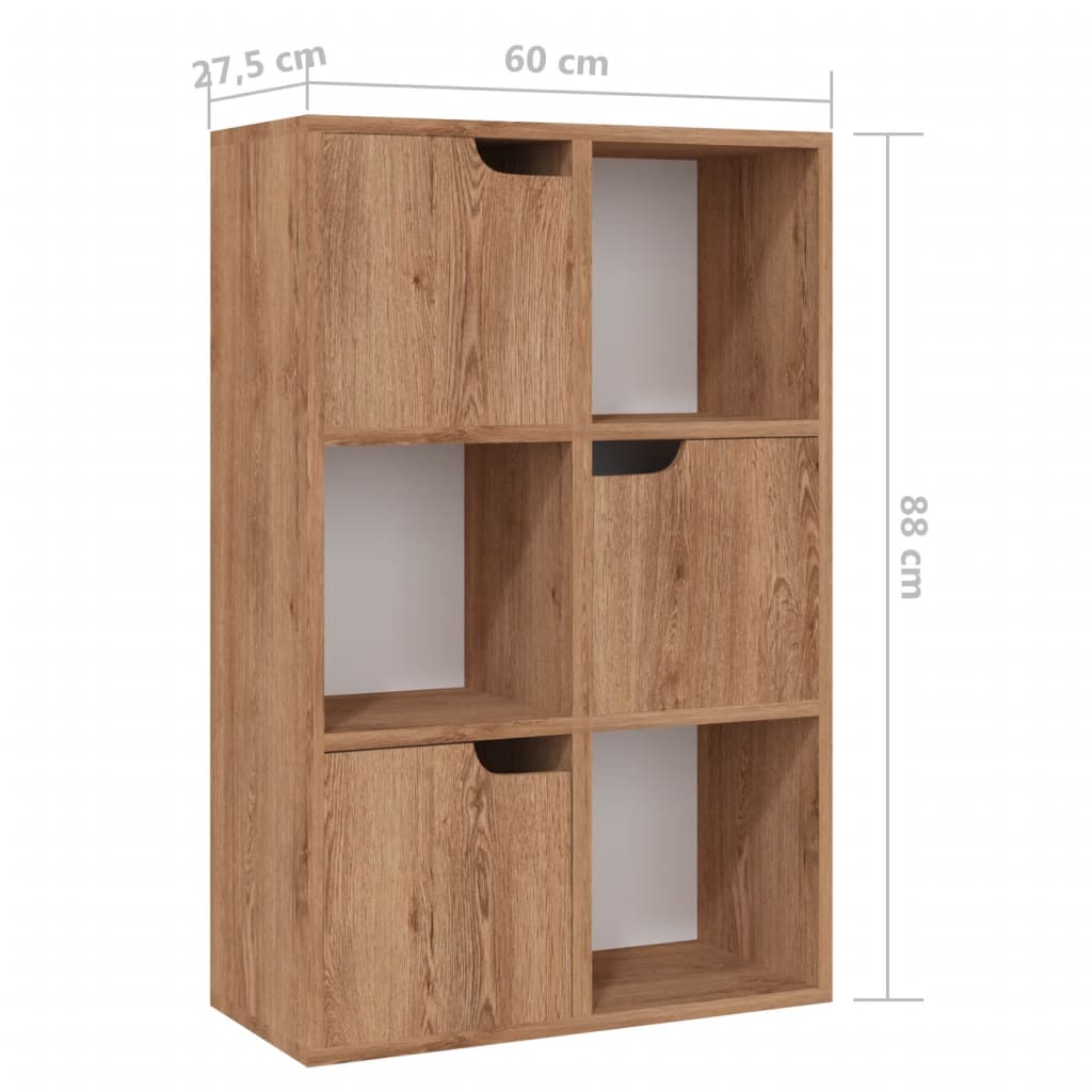 Kirjahylly ruskea tammi 60x27,5x88 cm lastulevy - Sisustajankoti.fi