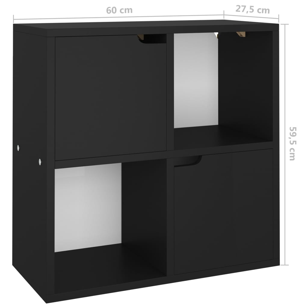 Kirjahylly musta 60x27,5x59,5 cm lastulevy - Sisustajankoti.fi