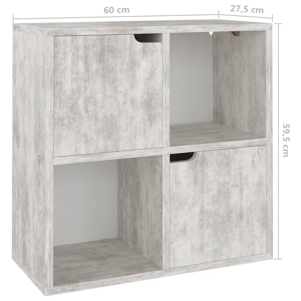 Kirjahylly betoni 60x27,5x59,5 cm lastulevy - Sisustajankoti.fi