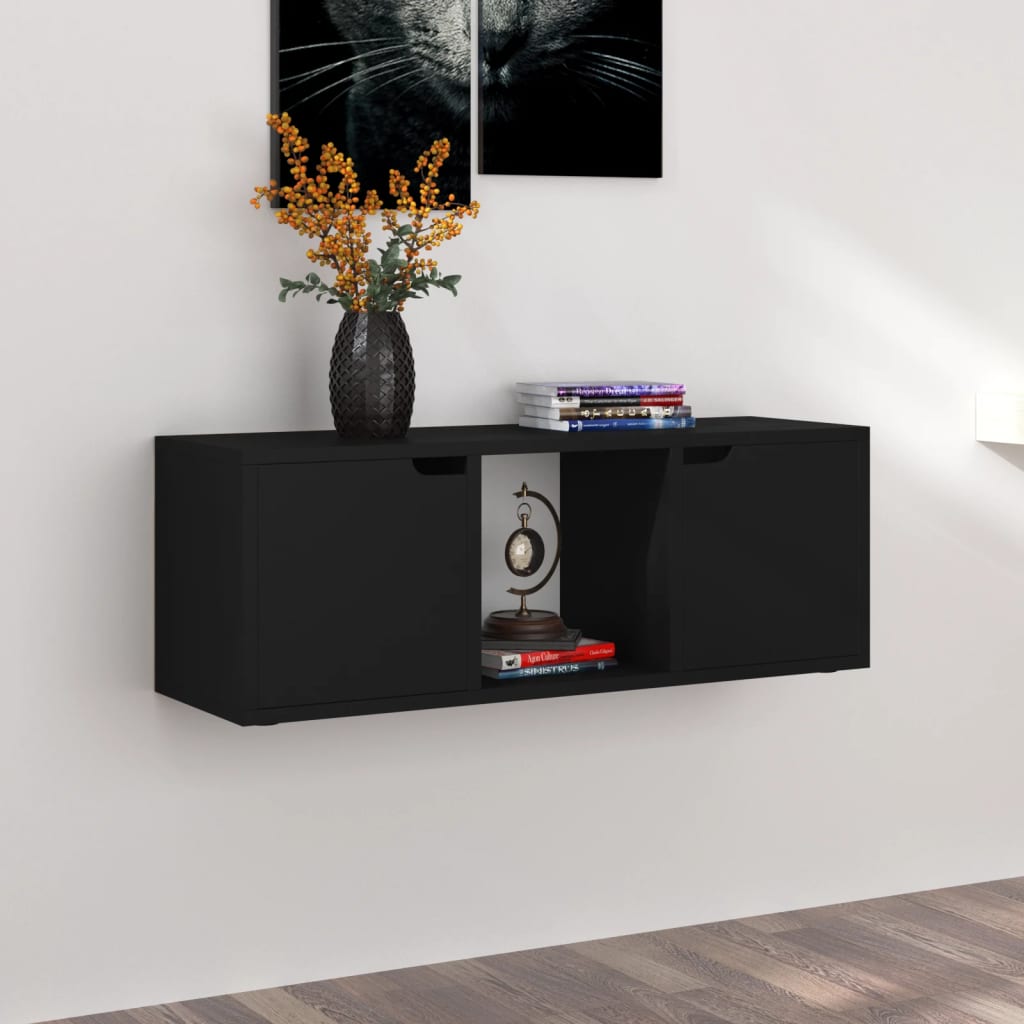 TV-taso musta 88,5x27,5x30,5 cm lastulevy - Sisustajankoti.fi