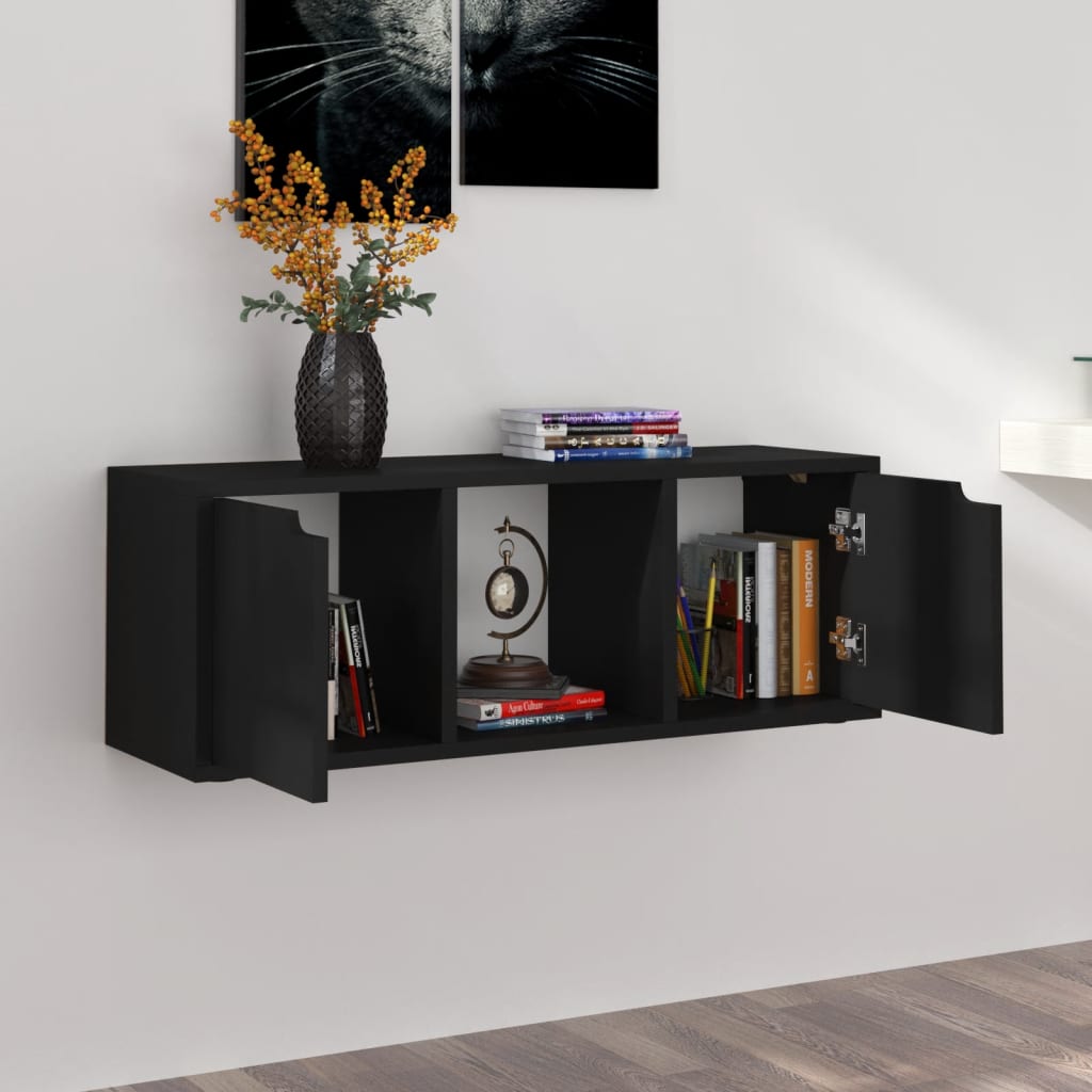 TV-taso musta 88,5x27,5x30,5 cm lastulevy - Sisustajankoti.fi